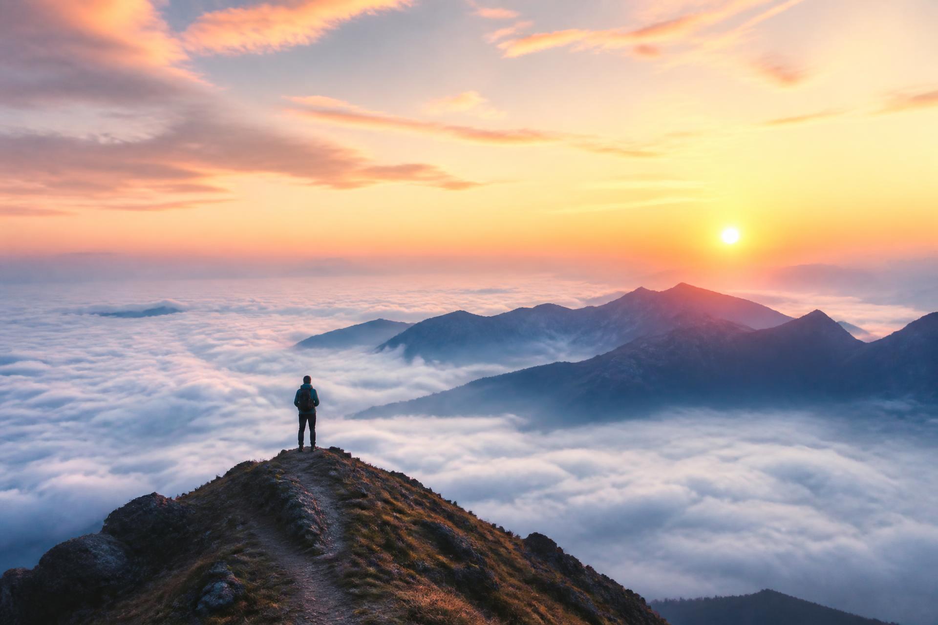 Sunrise above the clouds
